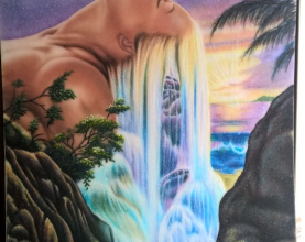 Gemstone painting Lady's Hair Waterfall