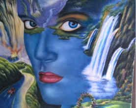 Gemstone painting the Woman’s Face