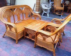 rattan furniture - chair and table