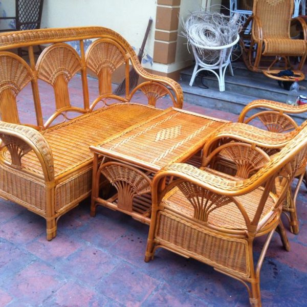 rattan furniture – chair and table