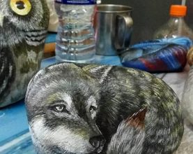 stone painting, stone painting animal