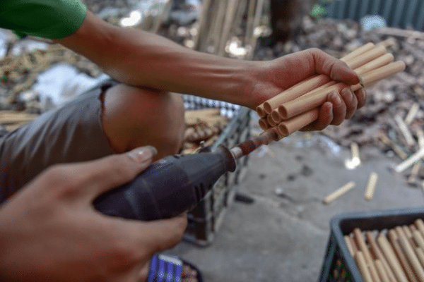 Bamboo straw production stage 2
