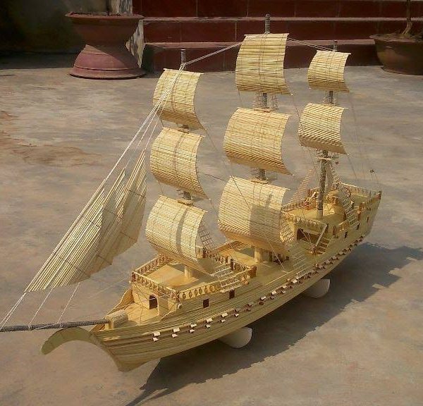 round bamboo stick applied to the model