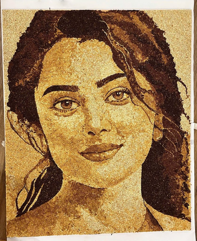 Rice painting portrait