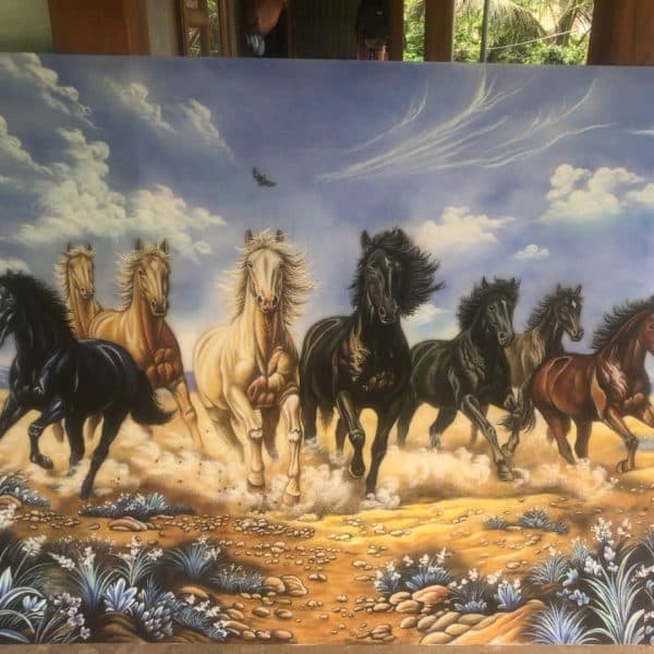 Eight Horses Gemstone Painting Eight Horses Gemstone Painting
